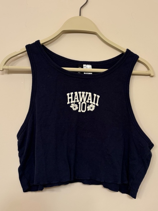 H&M Tops - H&M Divided Blue Hawaii Crop Tank Top Women’s Size Medium